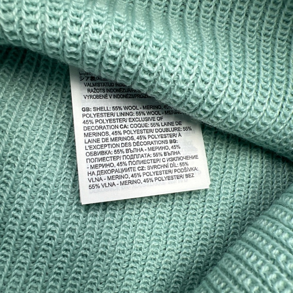 SmartWool SW Patch Beanie, Men's Winter Hat. Artic Green Merino Wool Blend Cap - Picture 6 of 6